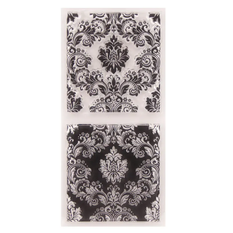 Прозрачный силиконовый штамп с цветочной текстурой для печати DIY скрапбукинга