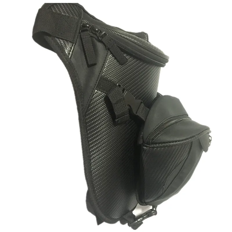 

Cool Unisex Motorcycle Waterproof Nylon Drop Leg bag Pack Storage Waist Belt Bag waist Bag Travel Men Black