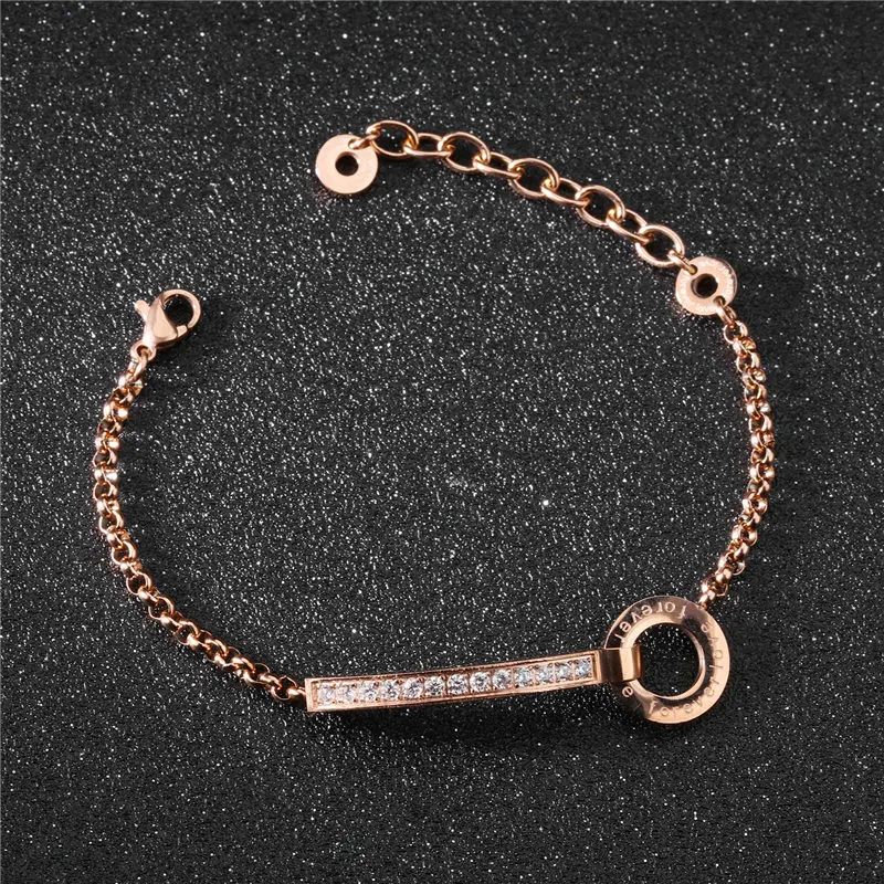 V.YA Luxury Gold Color Chain Link Bracelet for Women Ladies Crystal Birthday Jewelry Charms Female Gift Drop Ship | Украшения и