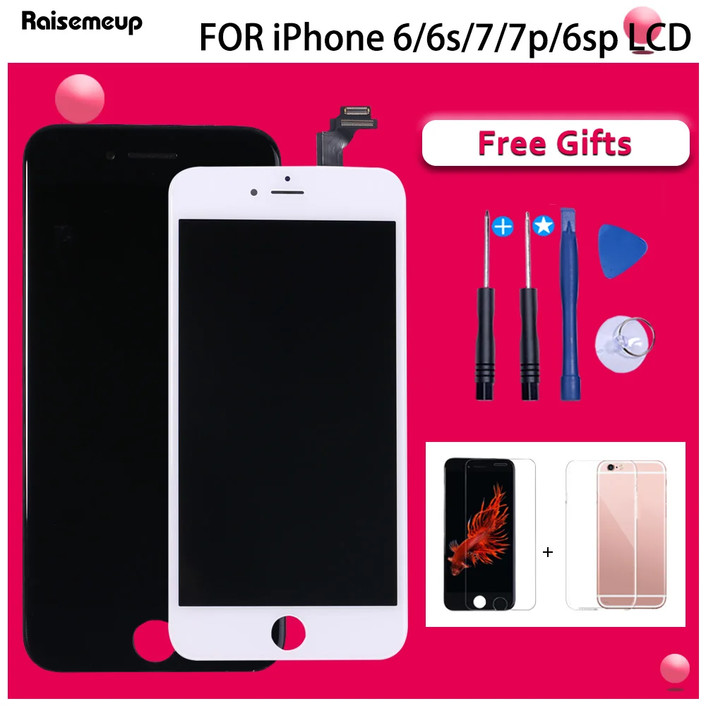 Черный/белый ЖК дисплей с дигитайзером в сборе для iPhone 6s 7 plus замена экрана AAAA +