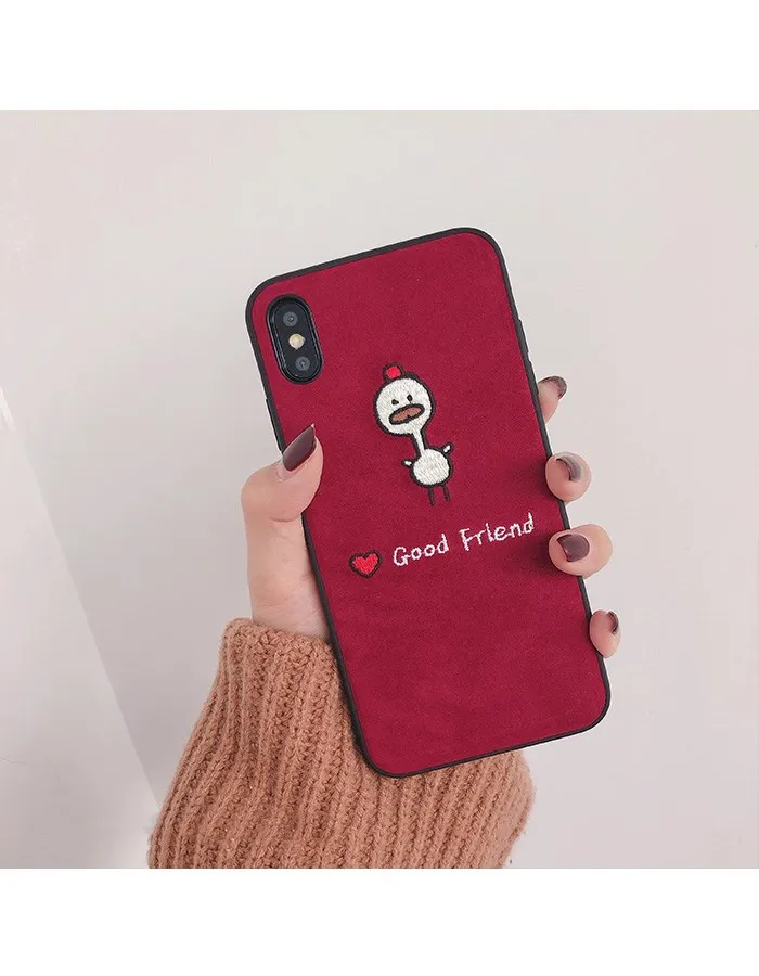 Роскошный вышитый чехол для телефона с рисунком цыпленка Iphone Xs Max Xr цветочный из
