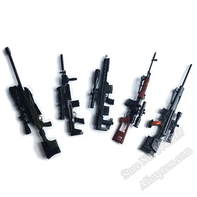 5 шт./компл. покрытием ружьё модель снайперская винтовка SVD, PSG-1, MK14, DSR-1, TAC-50 1:6 набор для сборки оружие для детей возрастом от 1", двигающиеся фигурки, коллекция игрушек