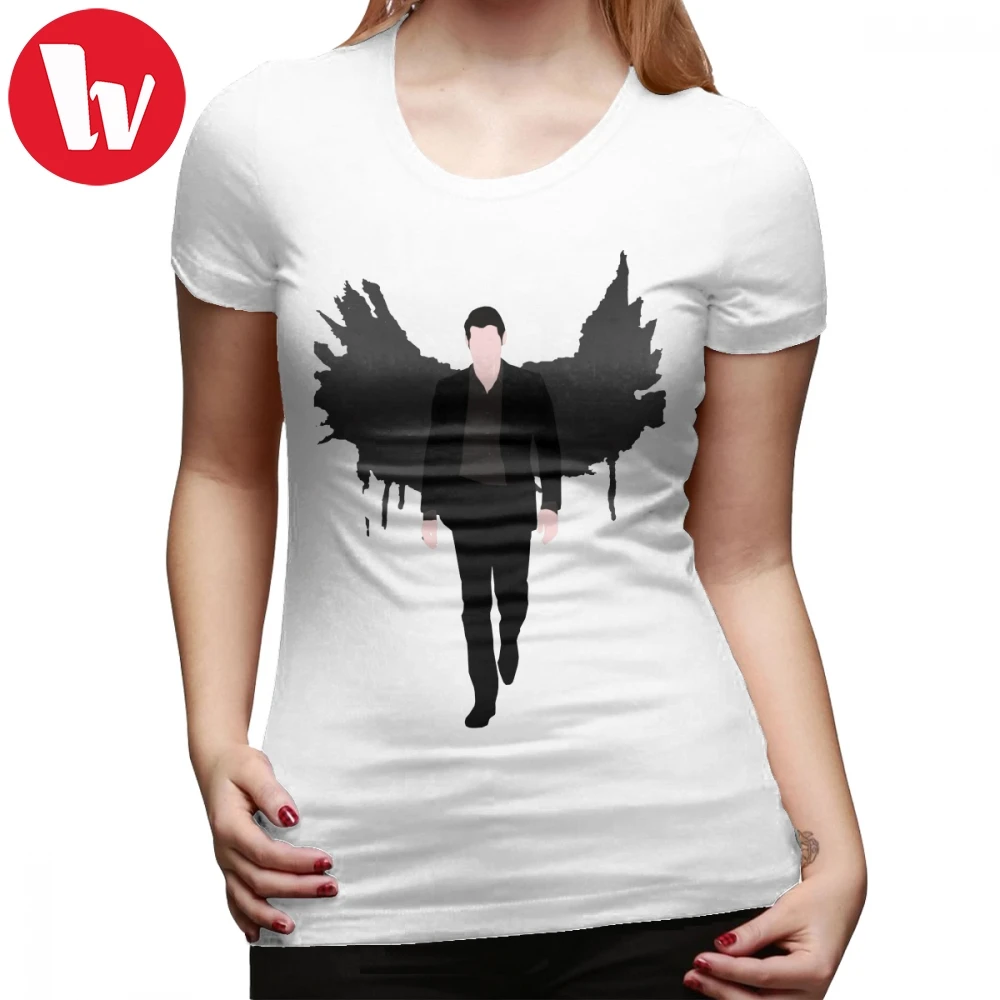 Lucifer Morningstar футболка оверсайз принтованные Женские футболки из хлопка с круглым