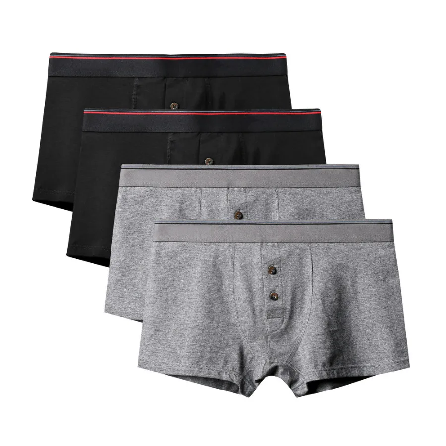 4Pcs A2432 Mix C26 4 шт./партия, модное мужское большое нижнее белье, эластичный широкий ремень, мужские трусы, однотонные хлопковые трусы, боксеры, шорты, сексуальные, плюс размер, боксеры, жир - Цвет: 4Pcs A2432 Mix C26