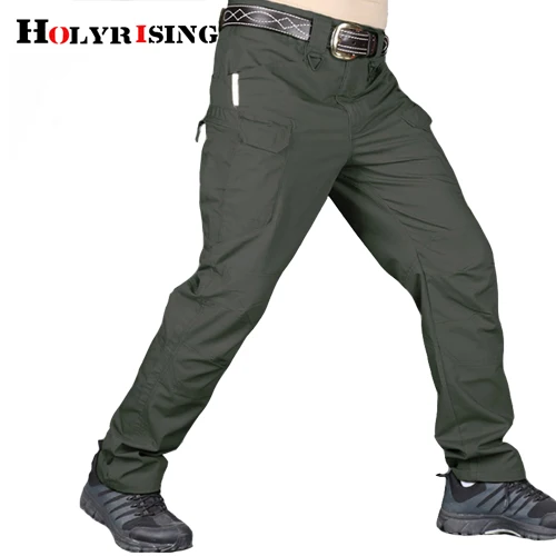 Grey green Holyrising, мужские тактические штаны, несколько карманов, эластичные, военные, городские, для путешествий, тактические брюки, мужские брюки карго, 118846-5 - Цвет: Grey green