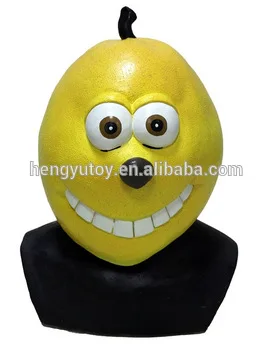 

Deluxe Christmas New Year Carnival Accessory Latex Fruit Pear Mask