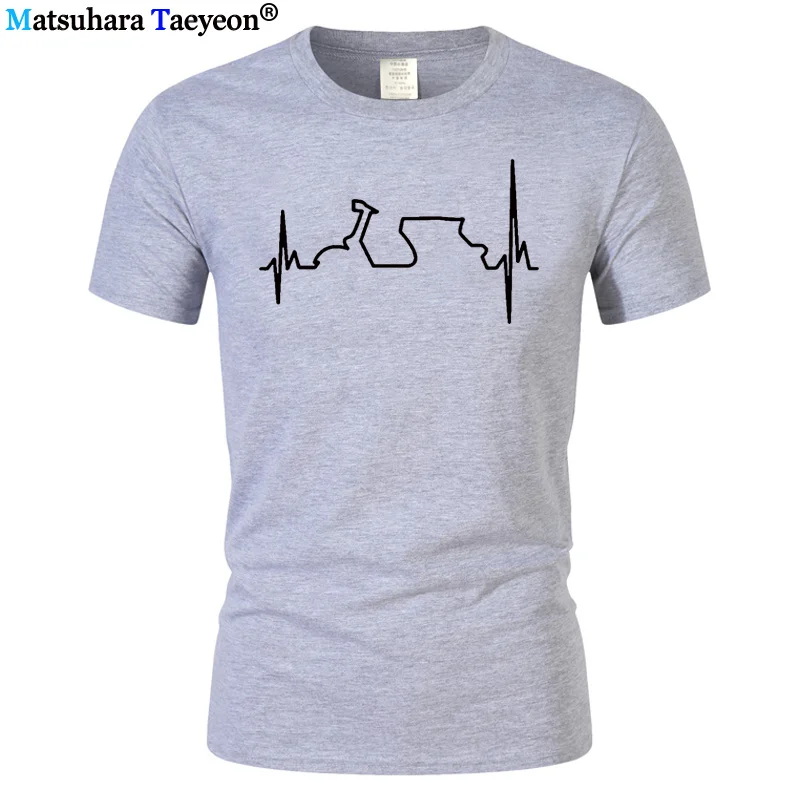 Футболка мужская с забавной надписью Vespa сердцебиение хлопковая рубашка в стиле