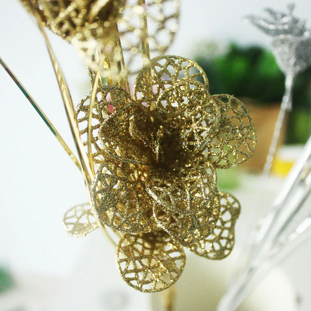 Рождественские украшения для дома цветок блестящая Рождественская трава