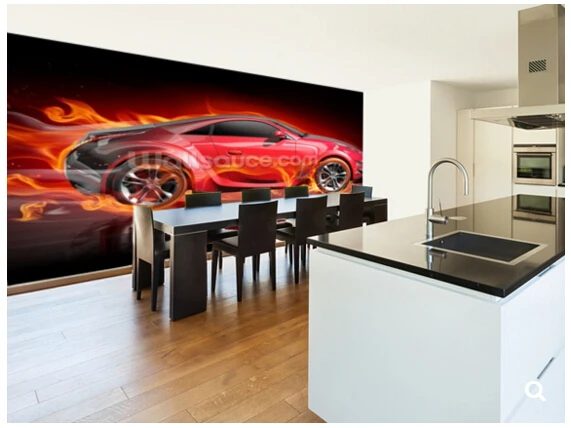Пользовательские 3D современные обои выгорания машина для гостиной спальни ТВ