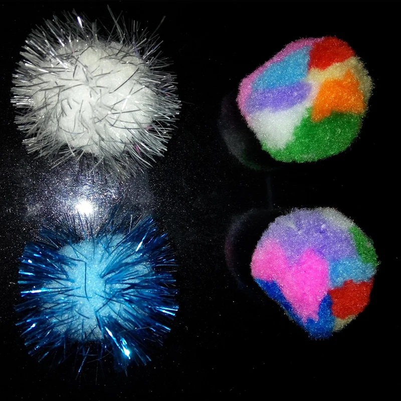 

Westrice Cat Toy Soft Cat Colorful Balls Kitten Toys 4 Small 4cm Value Pet Toys Packs Nylon Ball Gold Ball Cat Toy