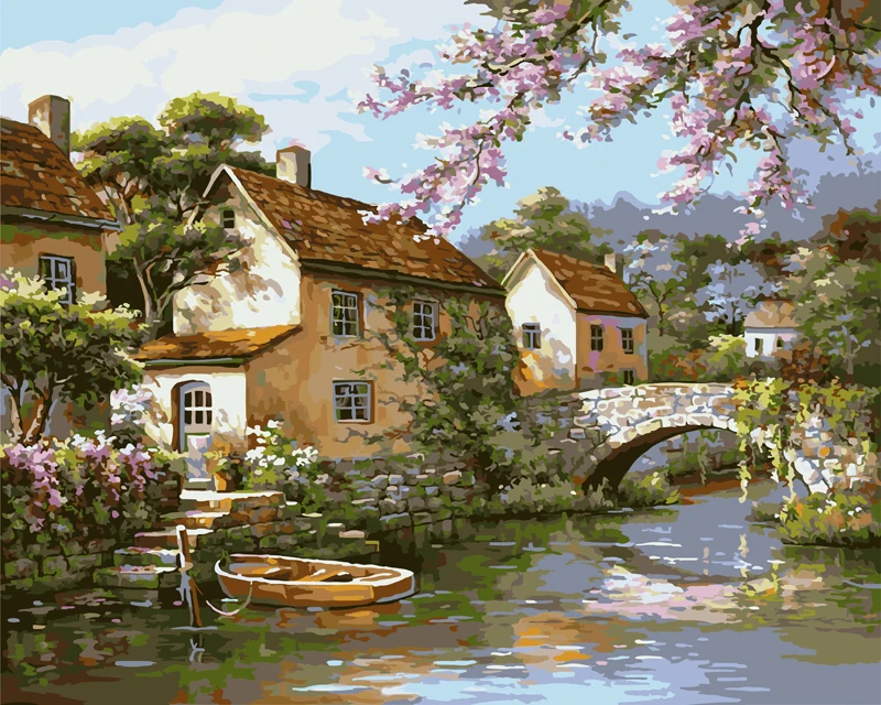 Бескаркасный Настенный декор diy живопись по номерам ручная роспись холст картина