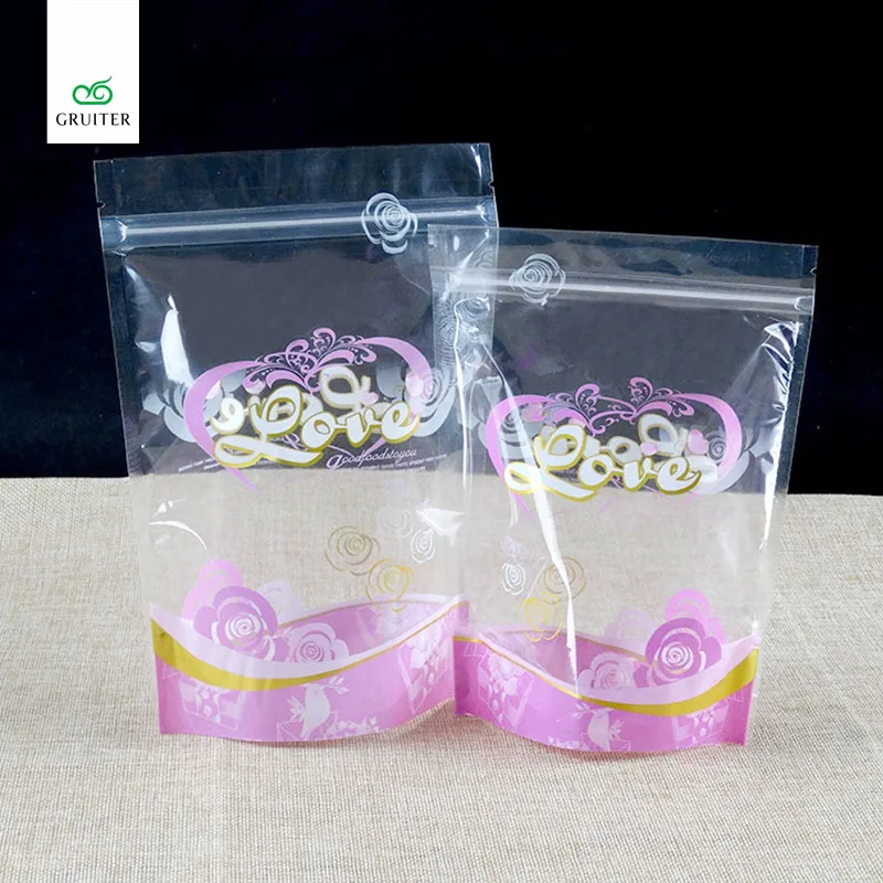 

Superior Quality 100x Transparent Clear Mylar Pouch Stand Up Bags Package Pouches Pink Food Storage Zip Lock Bags 15x22cm 6x8.5"