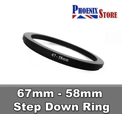 

67mm-58mm 67-58 mm 67 to 58 Step Down Filter Ring Stepping Adapter Adaptor Black