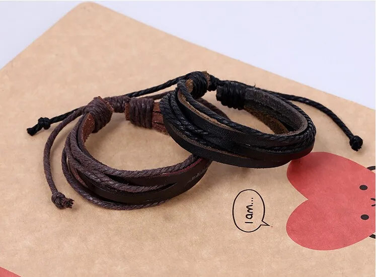 Лидер продаж 2020 летний модный простой стильный браслет плетеная кожаная цепочка