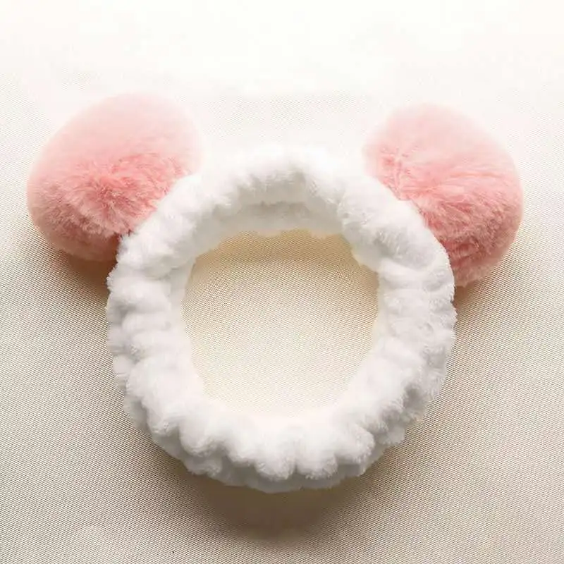 

2019 Wool Sweet Ball Velvet Cat Ears Makeup Headband Hair Accessories Girls Headband Hairband Bows Hair Bands For Women