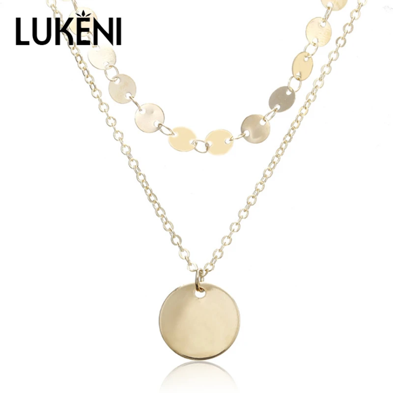 Женское Ожерелье с медальоном LUKENI модное золотое ожерелье круглой цепочкой в