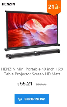 HENZIN 50 дюймов 16:9 Портативный Настольный проекционный экран матовый белый складной настольный проектор экран для деловых поездок кино