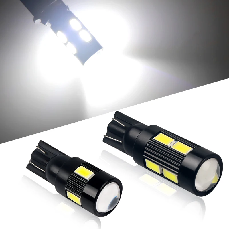 

2Pcs Car T10 LED 194 W5W 5630 SMD LED Canbus Light Bulb No Error Light Parking Clearance Side Turn Signal Light White 12V