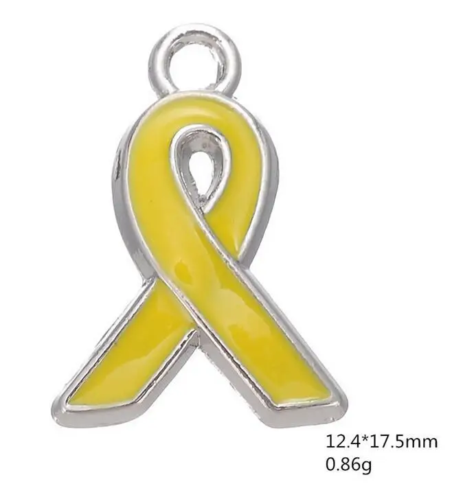

Silver plated enamel Ribbon Breast Cancer Awareness charms 30PC