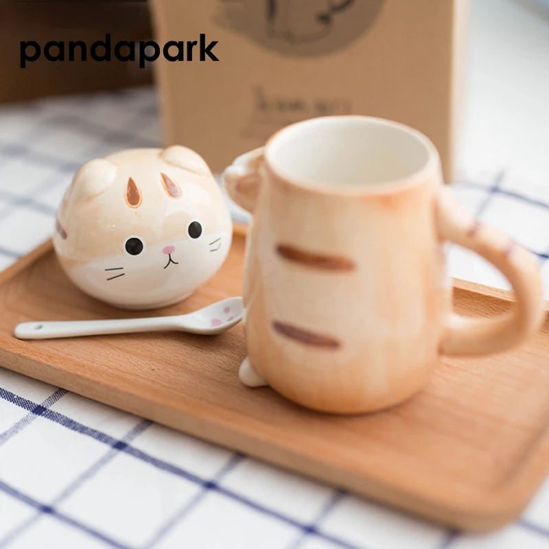 Pandapark Милая креативная мультяшная кофейная кружка керамическая индивидуальная