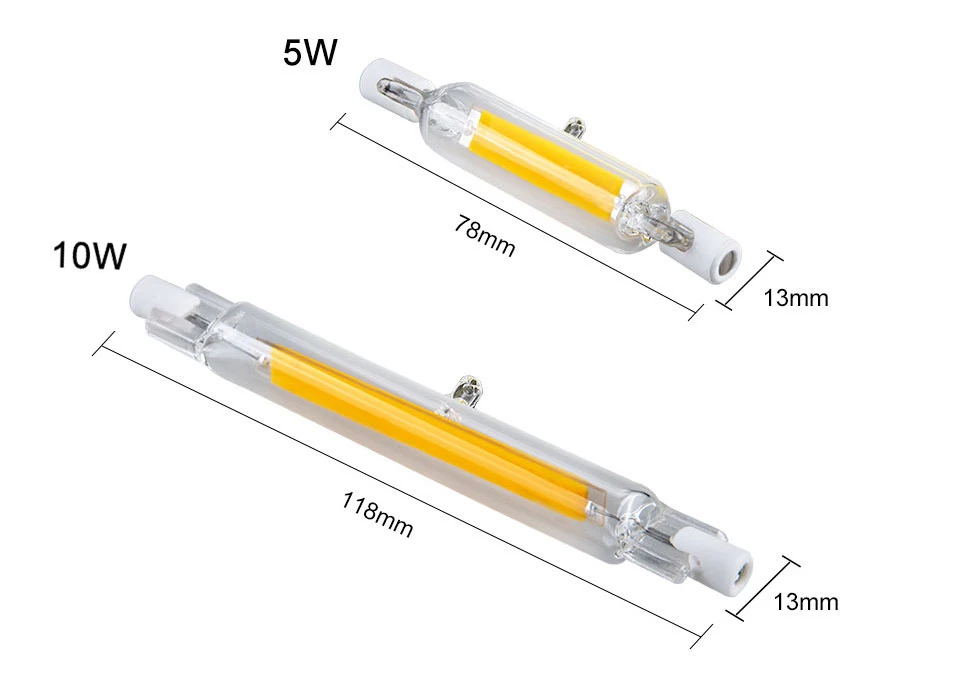 78 мм 118 мм светодиодный R7S диод светильник лампочка 5W 10W 220V J78 J118 ампулы светодиодный R7S потолочные светильник Bombillas High Lumen без мерцания