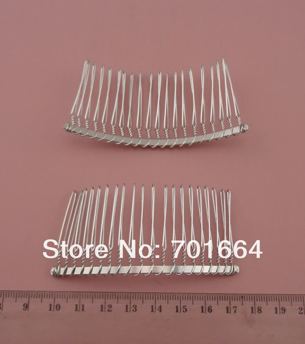 20PCS Silver 20teeth Plain Metal Hair Combs for DIY bridal hair accessories Handmade crown tiara material Lead free Nickle |