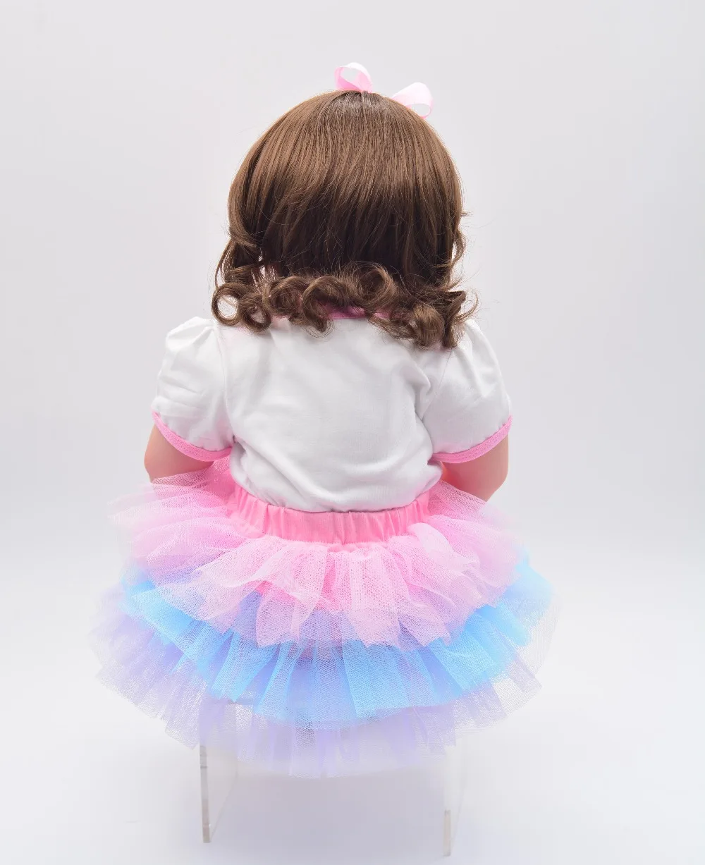 

DOLLHOUSE Popular 60cm soft cloth body lifelike toddler girl with Golden crown best kids playmate silicone reborn baby doll