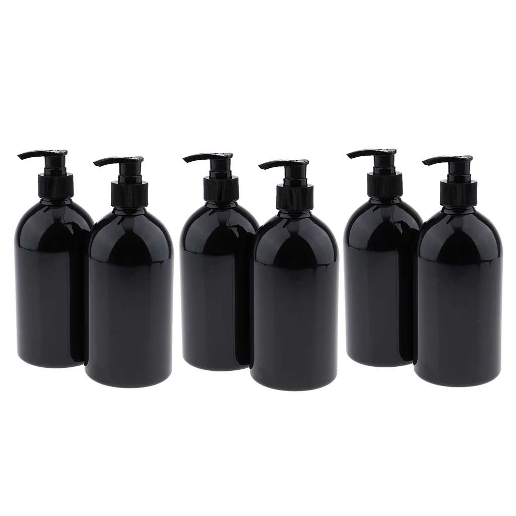 6-pack Пустой насос для лосьона прессованные бутылки BPA-free пластиковые многоразовые контейнеры 500 мл/17 унций путешествия шампунь/мыло диспенсер