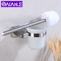modern toilet brush holder set stainless steel wc brush holder glass cup wall mounted bath accessories cleaning tool brush rack
