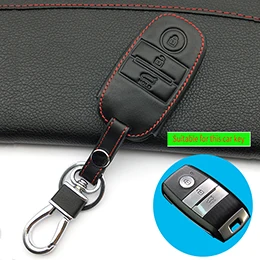 

Кожаный чехол для ключей с верхним слоем, чехол для ключей для Kia Ceed Sorento Cerato K3 K3S K4 K5 KX3 Sportage KX5, 3-кнопочный пульт дистанционного управления
