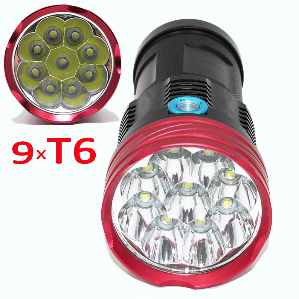 9 * XM L T6 LED 15000 люмен светодиодный фонарик ультра яркий фонарь a фонарик|Фонарики и