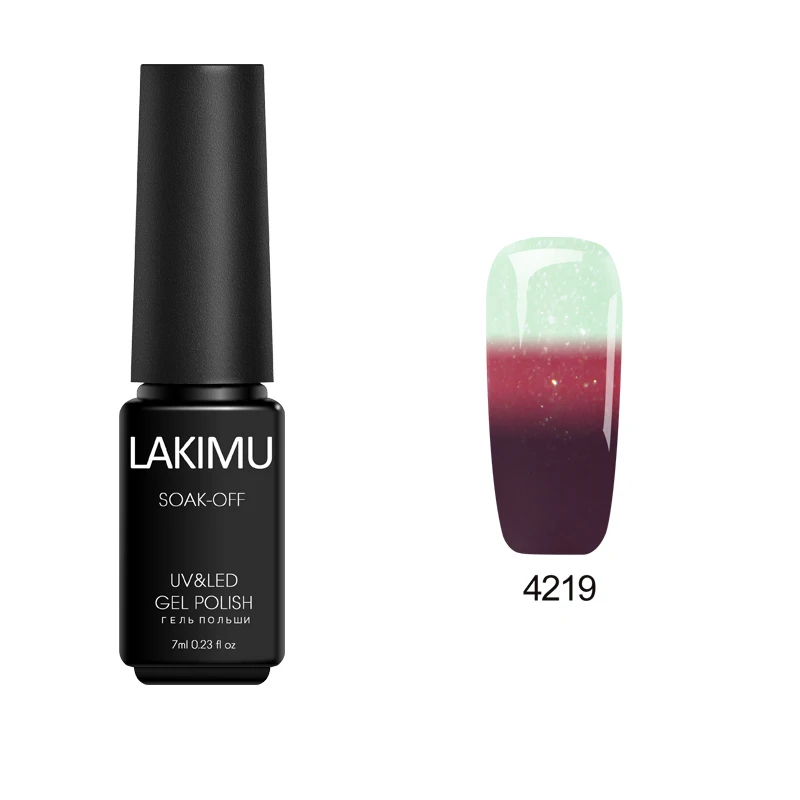 Lakimu Гель-лак для ногтей с тепловым холодом, меняющим цвет, профессиональный стойкий лак для ногтей, впитывающий УФ-цвет, стильный - Цвет: 4219