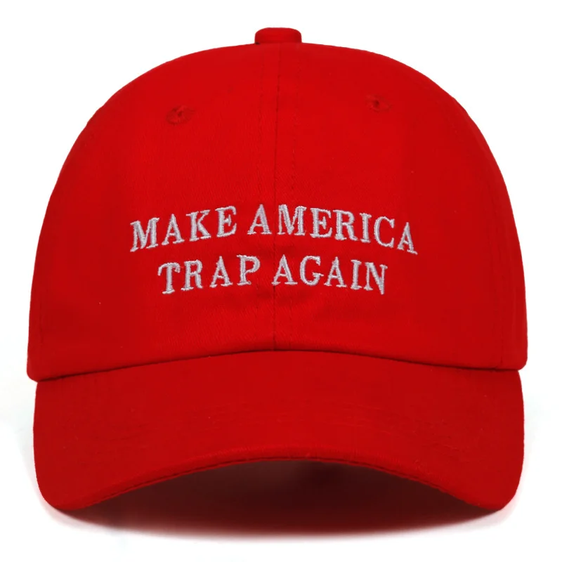 Высокое качество письмо сделать Америку ловушка снова Snapback кепка хлопок бейсбольная кепка для мужчин женщин хип-хоп шляпа папы костяная Garros