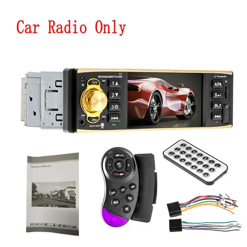 Car Radios Only Podofo 1 Din 4 ''Автомагнитола аудио стерео MP3 автомобильный аудио плеер Bluetooth Авто Радио 4019B USB FM SD Автомобильная стерео камера заднего вида - Цвет: Car Radios Only