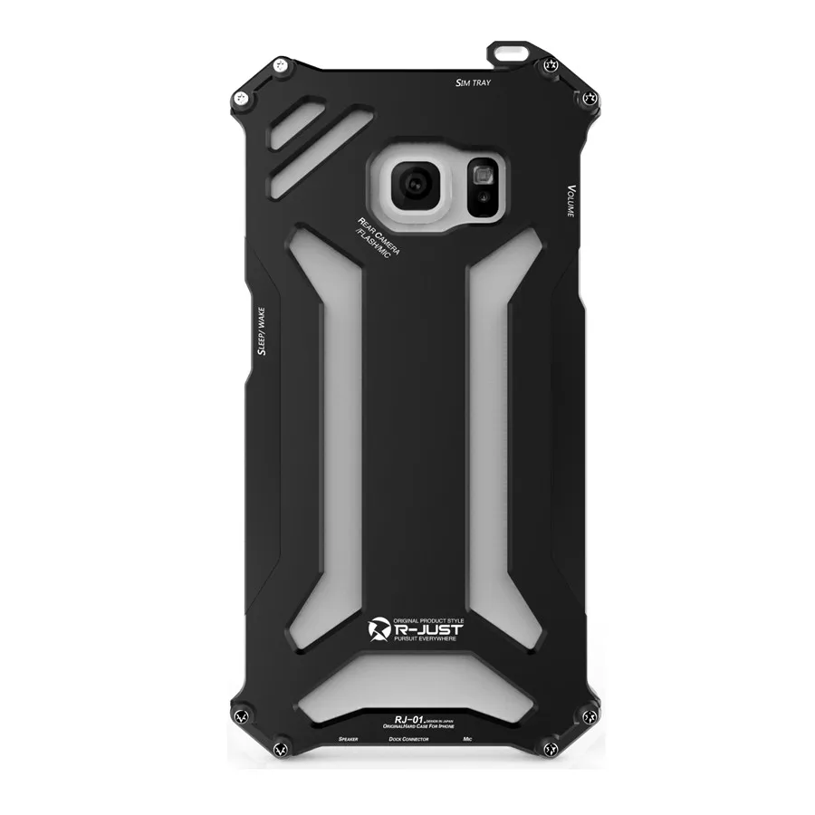 R-JUST воина гундама S7 края металлический корпус для SAMSUNG Galaxy S7& S7 край фирменный дизайн Алюминий с защитной оболочкой 360 защитный кожух для телефона - Цвет: Black