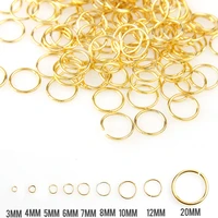 fashion gold mixed color 345678101220mm tone metal open jump rings necklace close tool ring diy jewelry making
