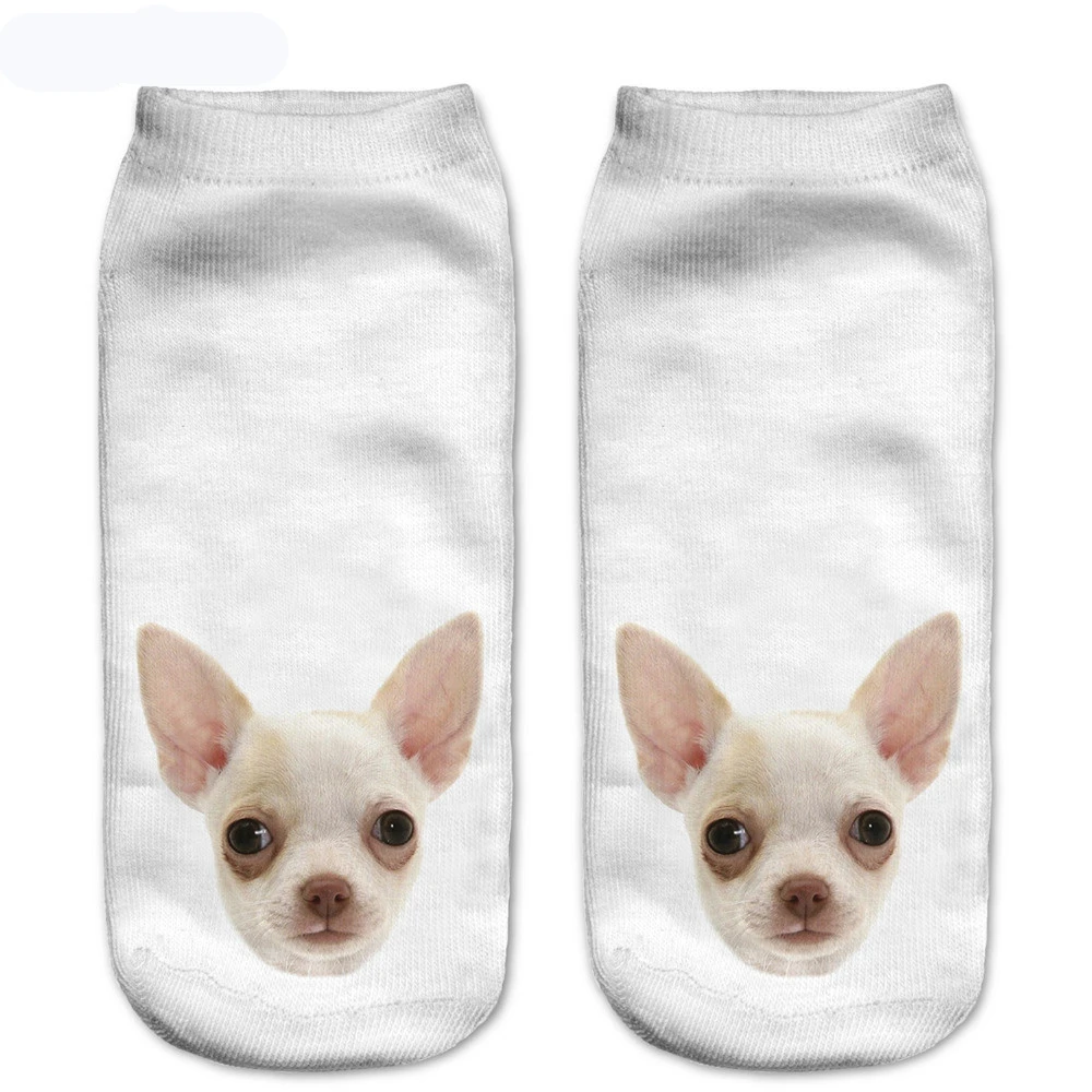 Fashion Funny Dogs 3D Printing Sock Women Low Cut Ankle Socks Calcetines Hosiery Animal Shapes Meias Sock