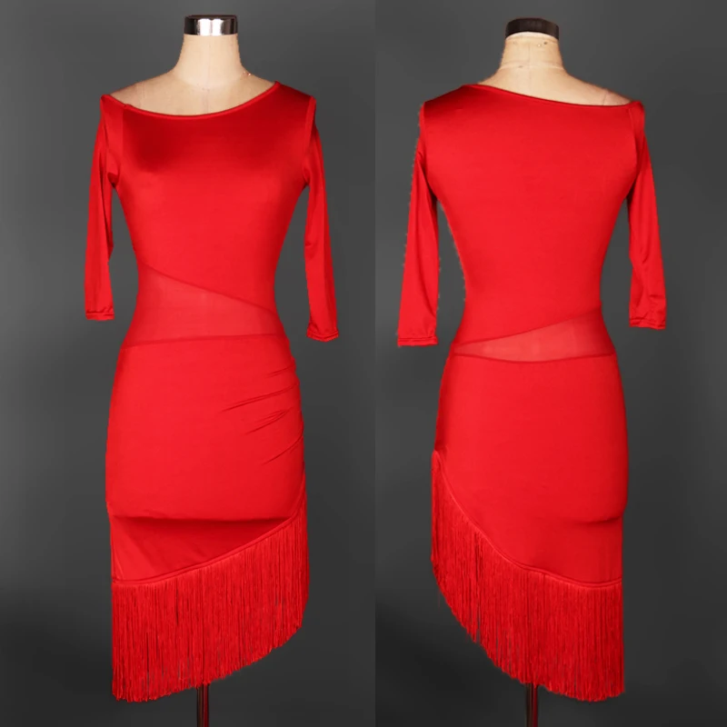 Латинские танцы платье Для женщин бахрома для сальсы Танго Хлопушки костюм