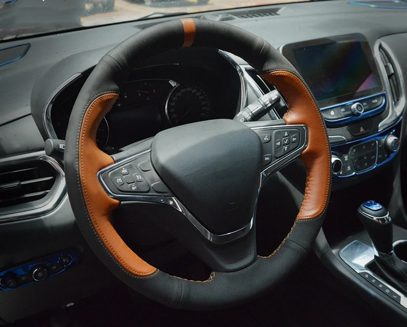 Для Chevrolet Equinox 2017 2018 2019 чехлы на руль мягкая кожаная оплетка автомобиля аксессуары