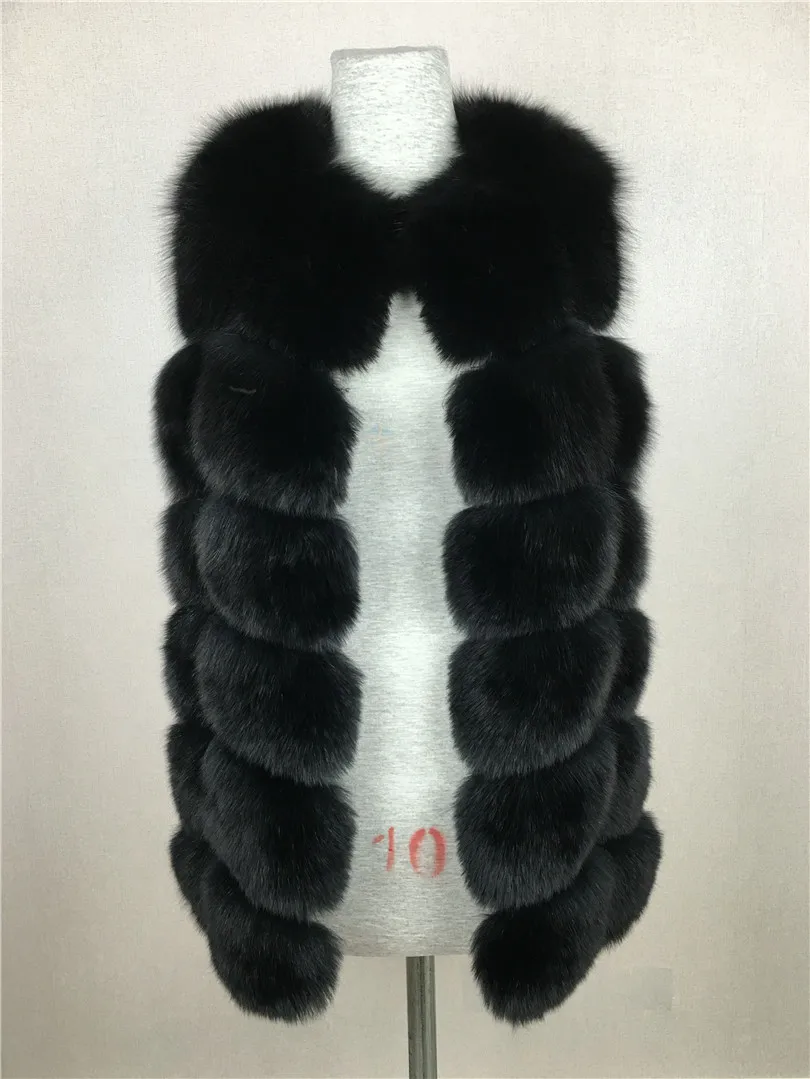 LIYAFUR женский 100% настоящий полный кожаный роскошный модный жилет из лисьего