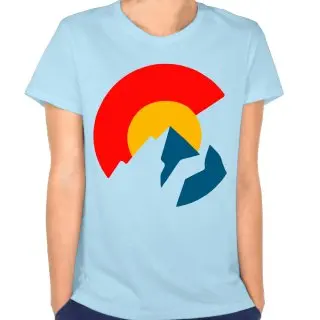 Колорадо Флаг логотип женская 2017 краткое случайные футболки broadcloth женщины