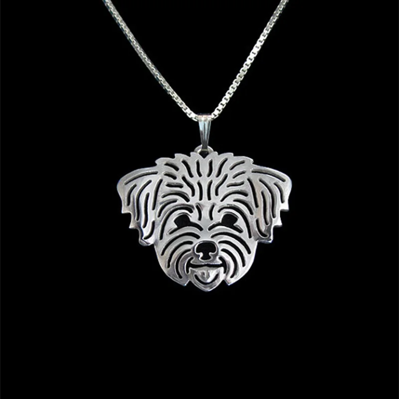 Золотой Серебряный цвет Coton de Tulear (в щенке/стрижка для домашних животных) ожерелье