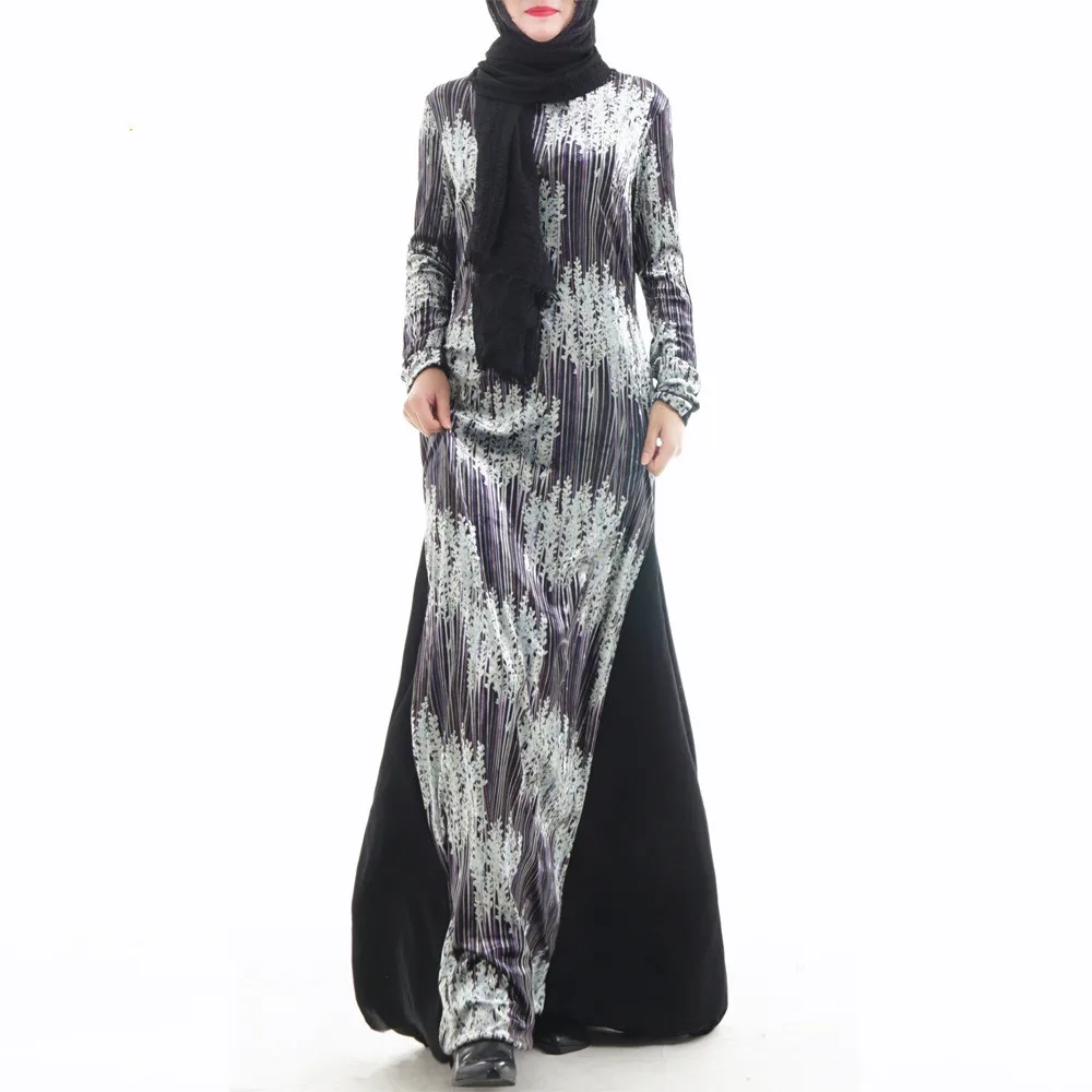 

Fashion muslim dress turkey arabic dress Abaya Muslim Dubai Blue Caftan robe musulmane femmale muslim long dress plus size