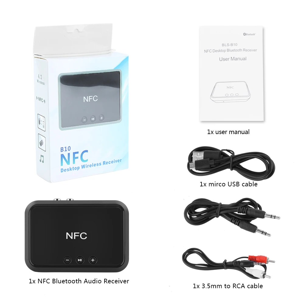 YKSO NFC Беспроводной стерео Bluetooth аудио приемник Портативный адаптер Поддержка 3 5