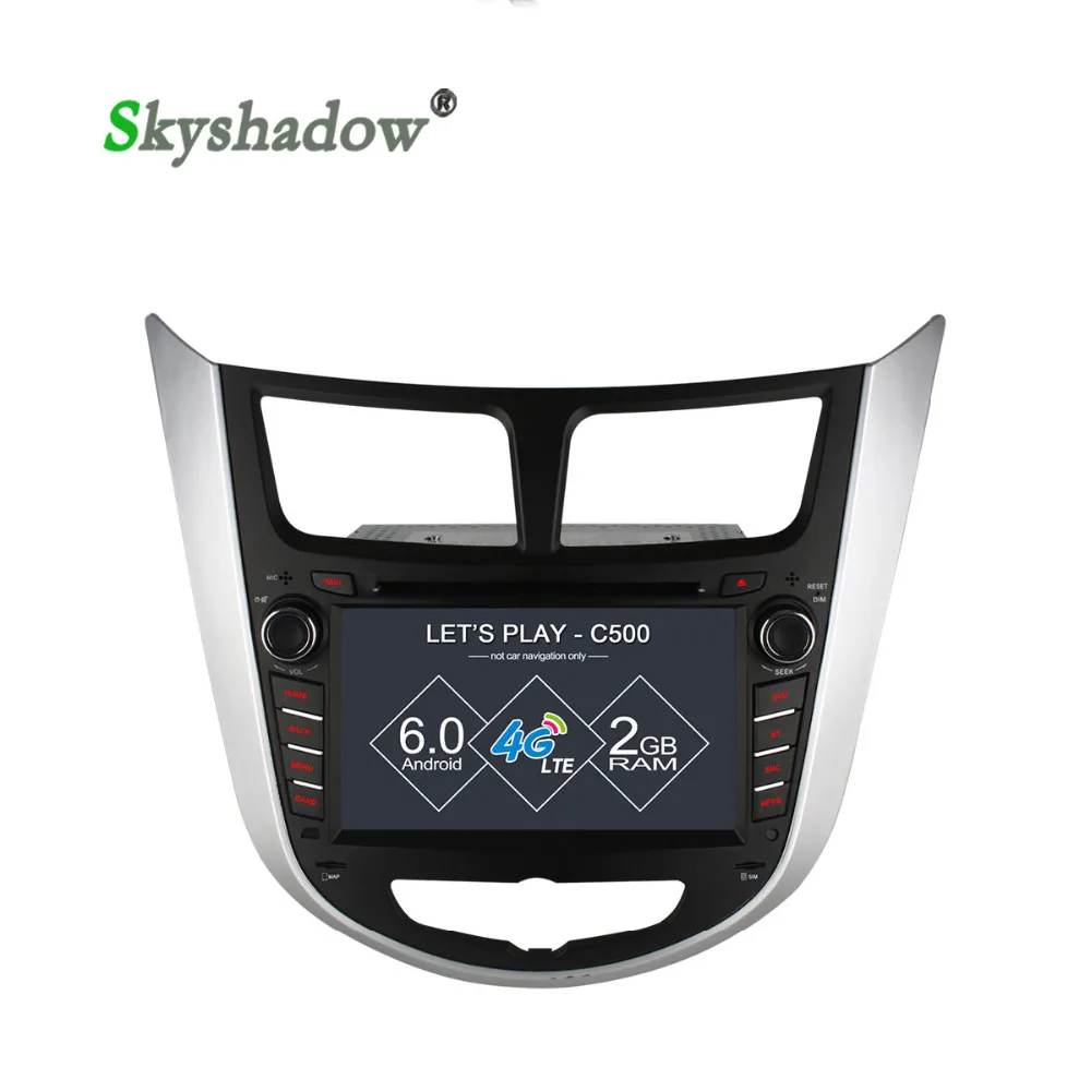 Ownice c500 4 Core 2 ГБ RAM Android 6.0 din dvd плеер АВТОМОБИЛЯ для Hyundai Solaris Verna i25 Accent Attitude Blue 2011 2012 GPS