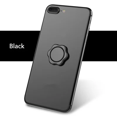 Black Универсальный держатель для телефона милый цветок палец держатель 360 градусов магнит держатель для мобильного телефона Подставка для iPhone XS 6 7 Plus samsung S8 - Цвет: Black