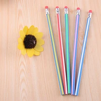 3 pcslot colorful magic foldable soft pencil with eraser funny creative pencil for children gift 360 degree rotation no toner