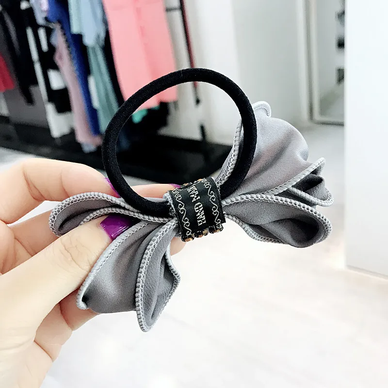 

Cloth hair ring flashing diamond bow hair rope Korea elastic hair accessories tie hair band fashion headdress for women scrunchy