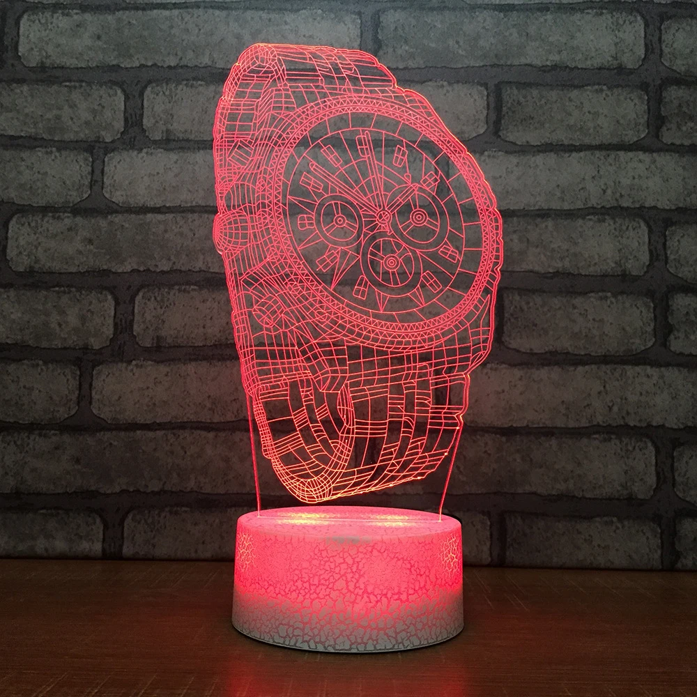 Светодиодная настольная 3d лампа для часов креативный мультяшный ночсветильник с