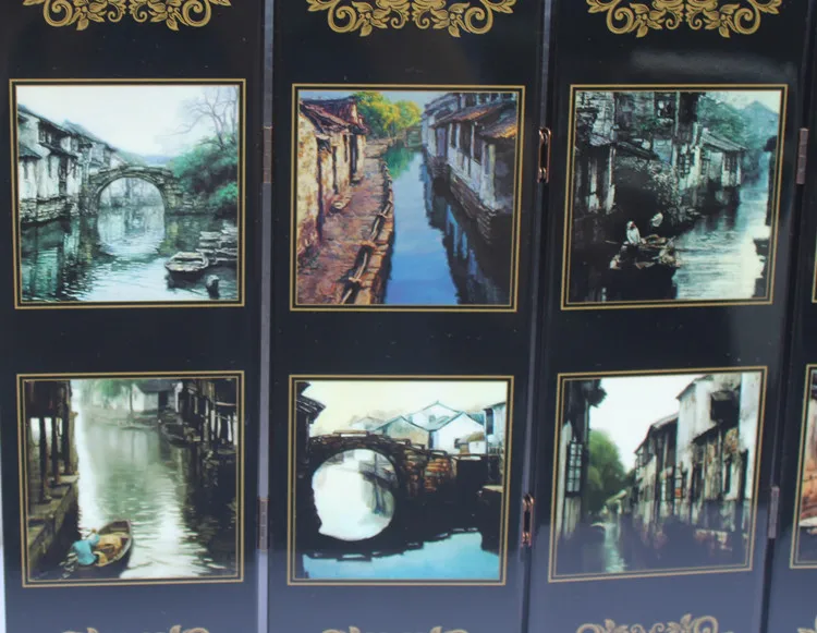 Лаковая фотография маленький экран Jiangnan украшение интерьера для дома китайские